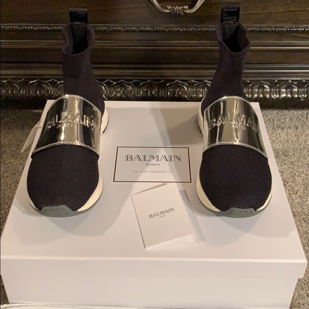 Balmain Cameron Knit Sneaker Boots